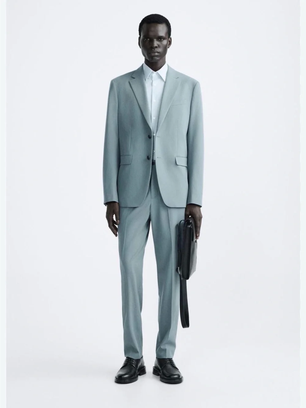 Zara Men's Light Gray Blazer Jacket Suit